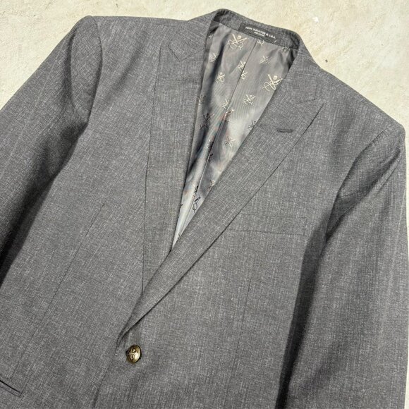 John Varvatos USA Blazer Signature Tailored Cotton Sport Coat Textured Grey 42R - Picture 3 of 10